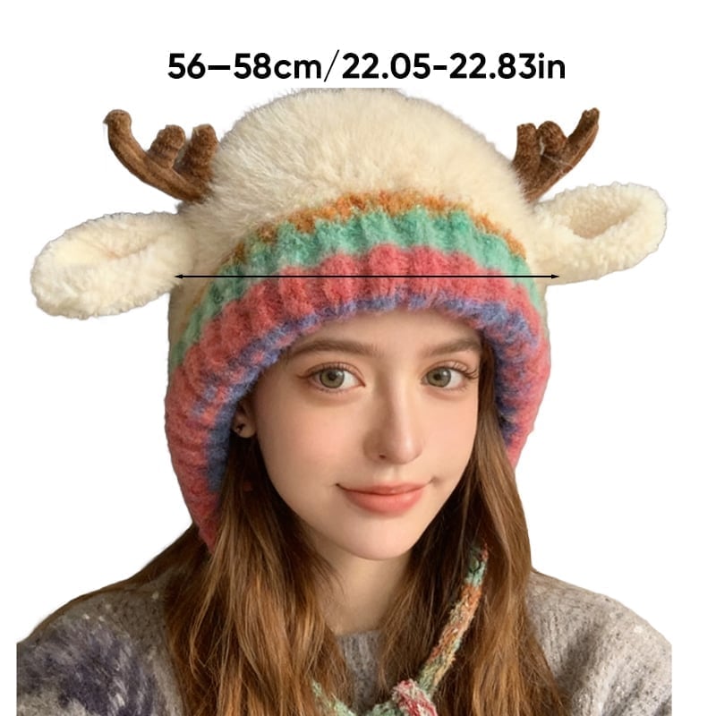 Cute Christmas Antler Beanie Hat
