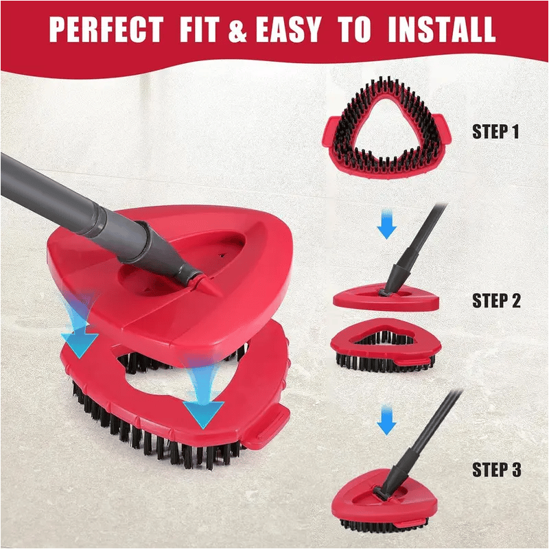 Triangular disc floor brush rotating mop head