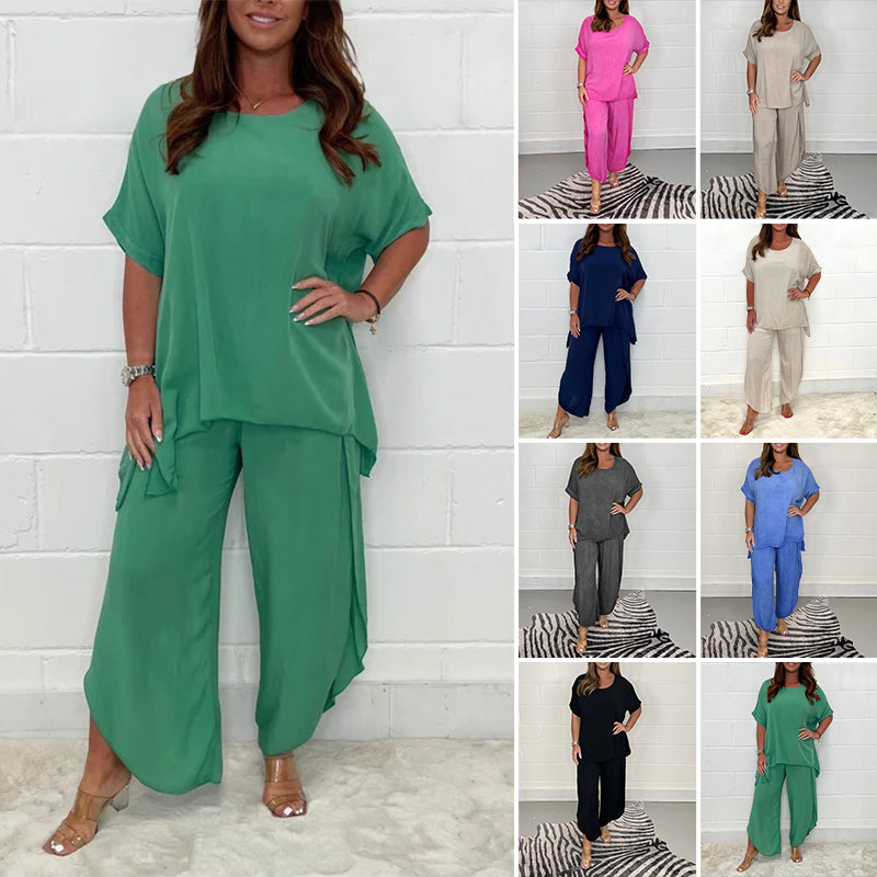 2-Piece Sleeved Trouser Suit