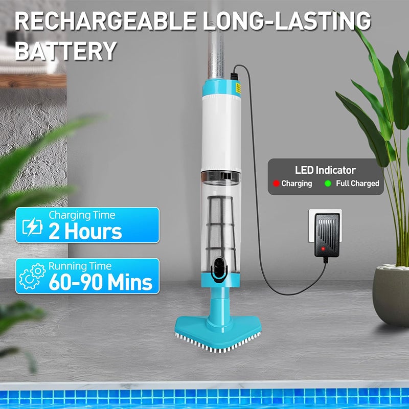 US Standard - 3in1Cordless Rechargeable Powerful Motor Swimming Pool Vacuum Cleaner