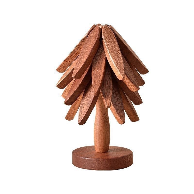 👍A tree Solid Wood Insulation Placemat