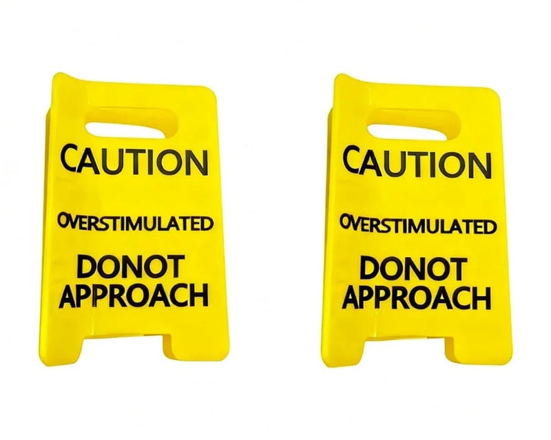 Caution Overstimulated Sign Hair Claw Clip