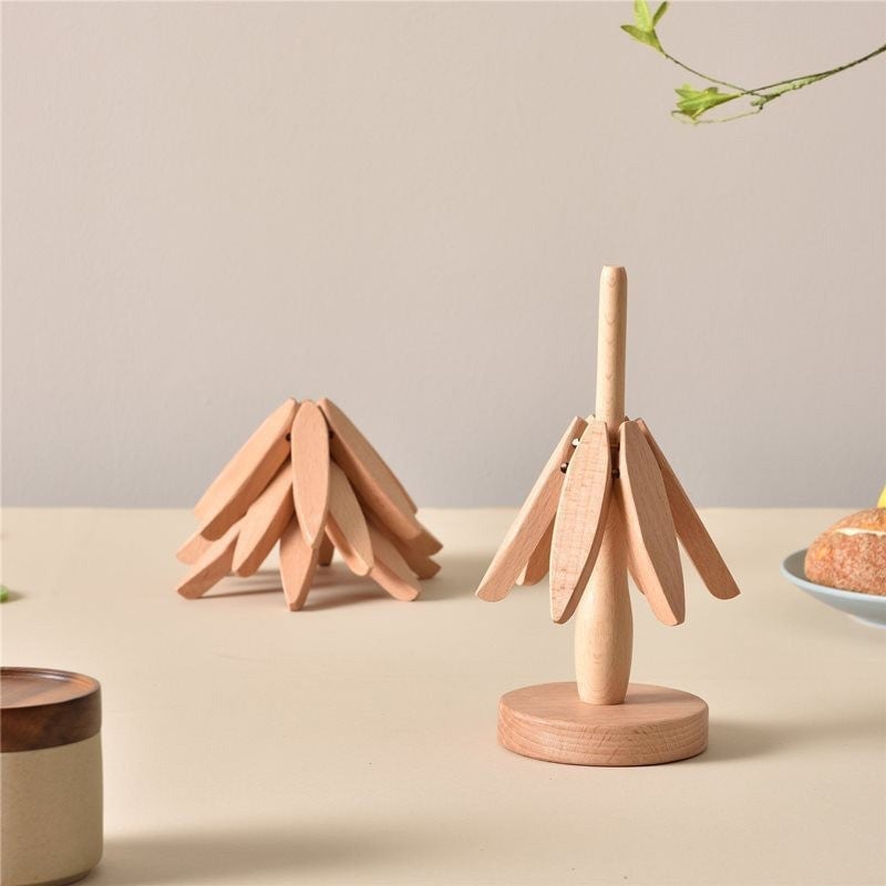👍A tree Solid Wood Insulation Placemat