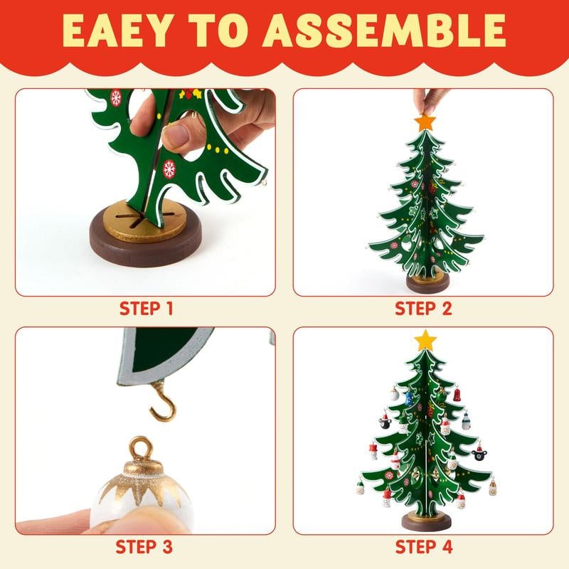 24 Days Countdown Calendar with Christmas Tree 24 PCS Ornaments