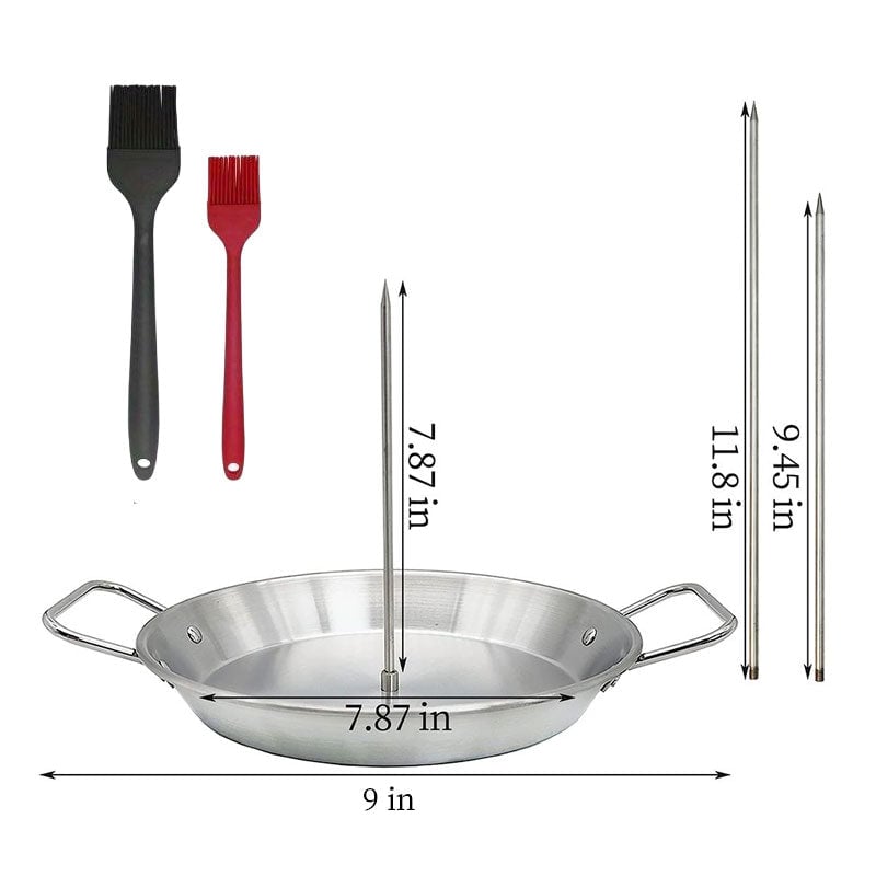 Stainless steel vertical screw grill pan