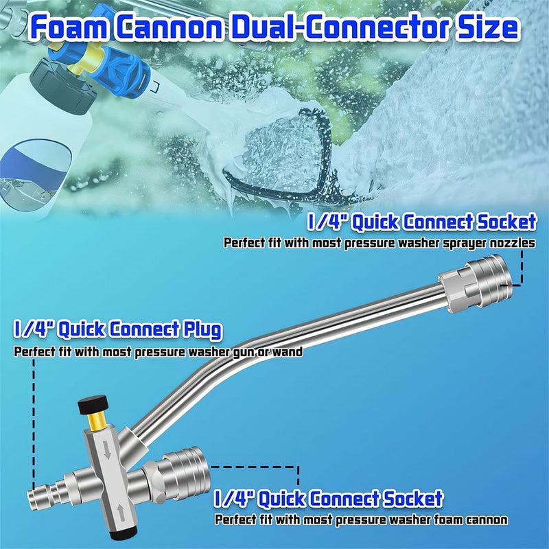 Enhance Your Car Washing Experience - Foam Cannon Dual Connector Accessory