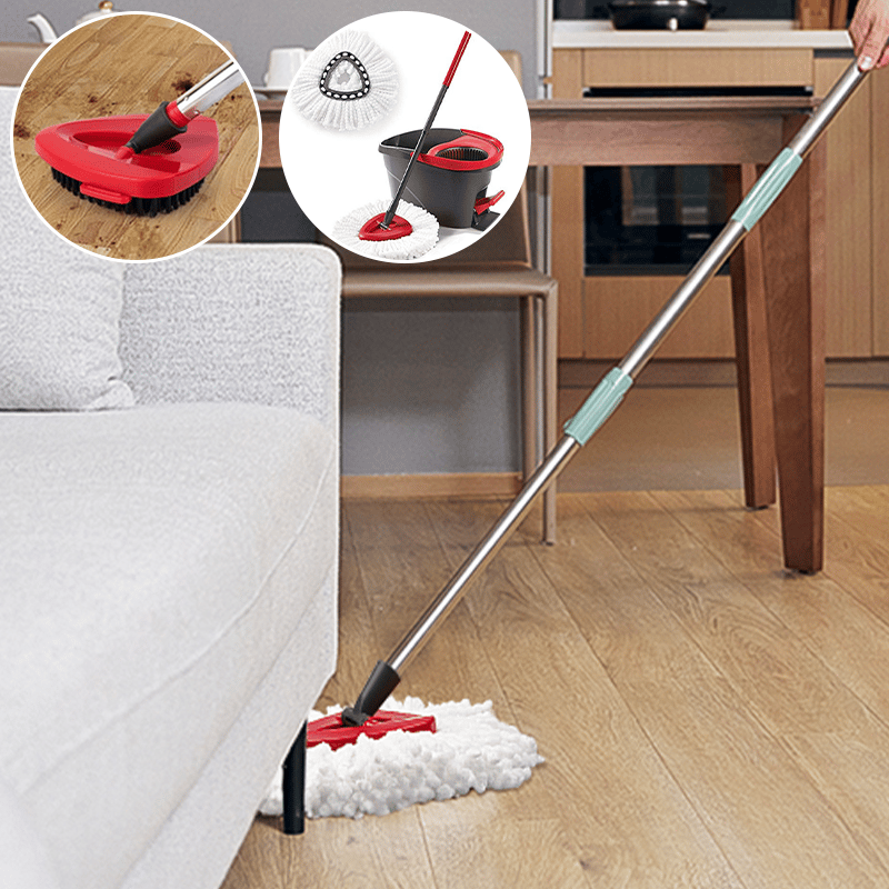 Triangular disc floor brush rotating mop head