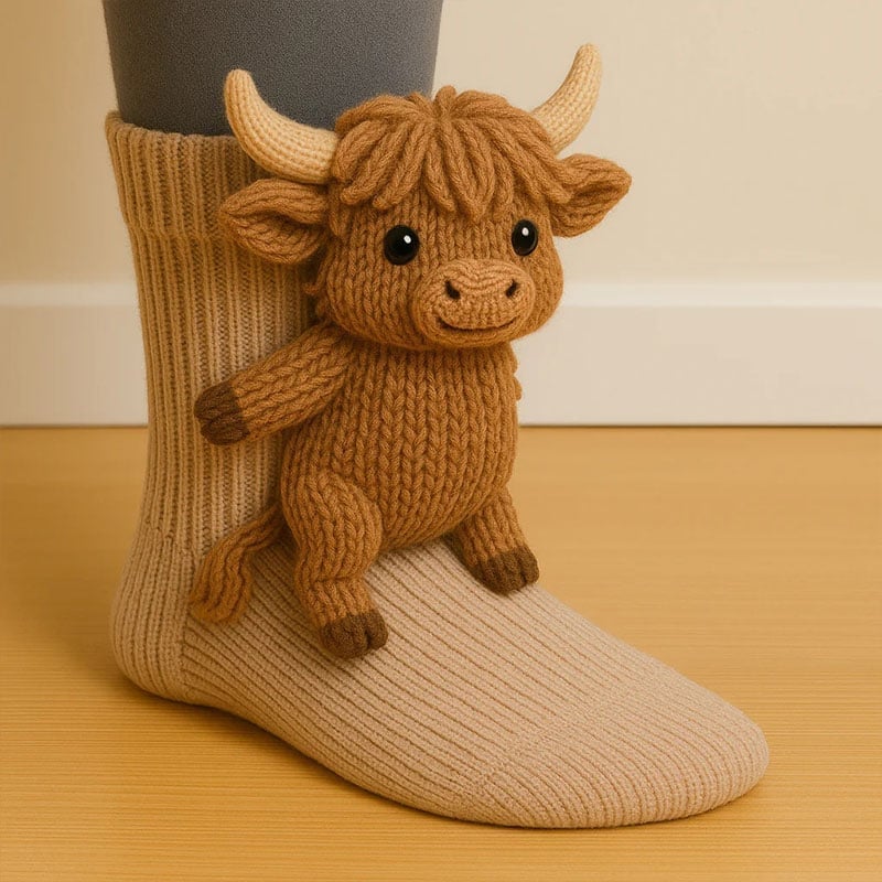 3D Knitted Animal Socks