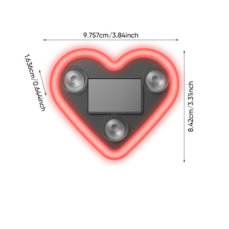 Solar-Powered Heart Neon Ambient Light for Car Rear Window