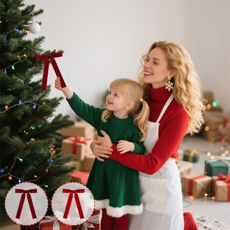 Christmas Tree Decoration Velvet Bows