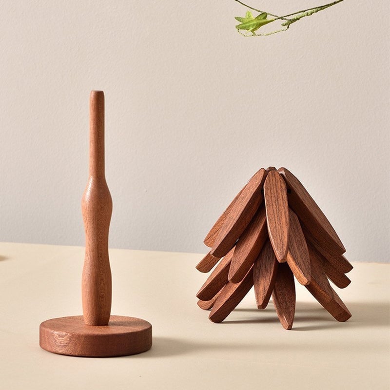👍A tree Solid Wood Insulation Placemat
