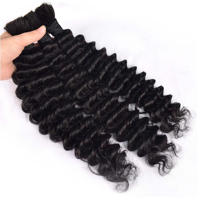 100% Human Hair Deep Wave Deep Curly Bundles Sew Extensions 12- 16 Inches