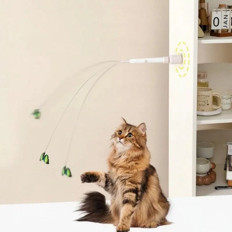 Suction Cup Butterfly Electric Cat Teaser Wand