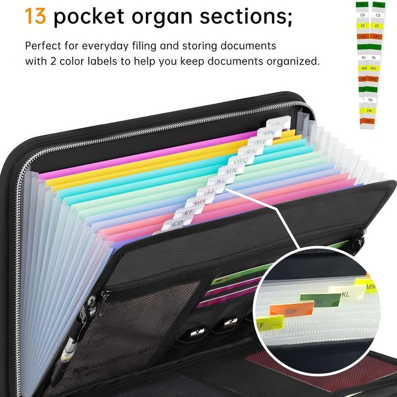 Large Capacity A4 Fireproof File Folder with Handle