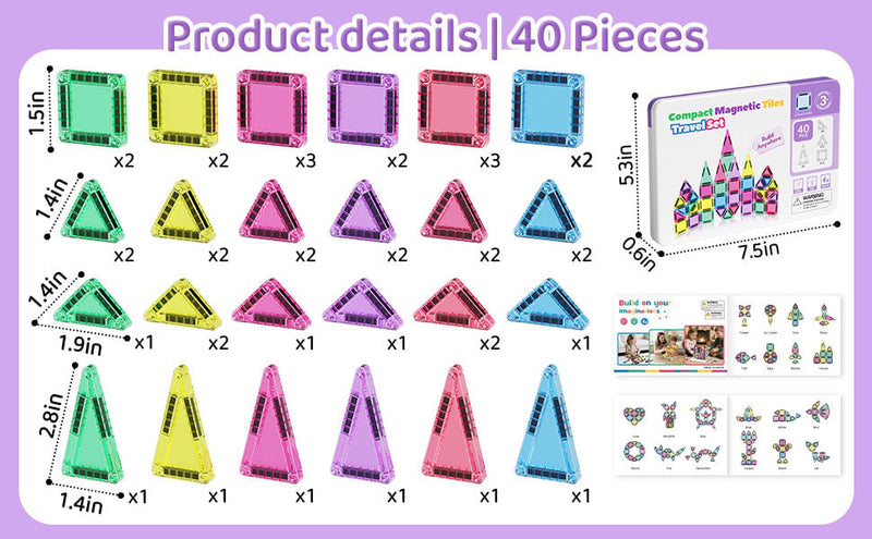 Magnetic Tiles Building Blocks Set - t