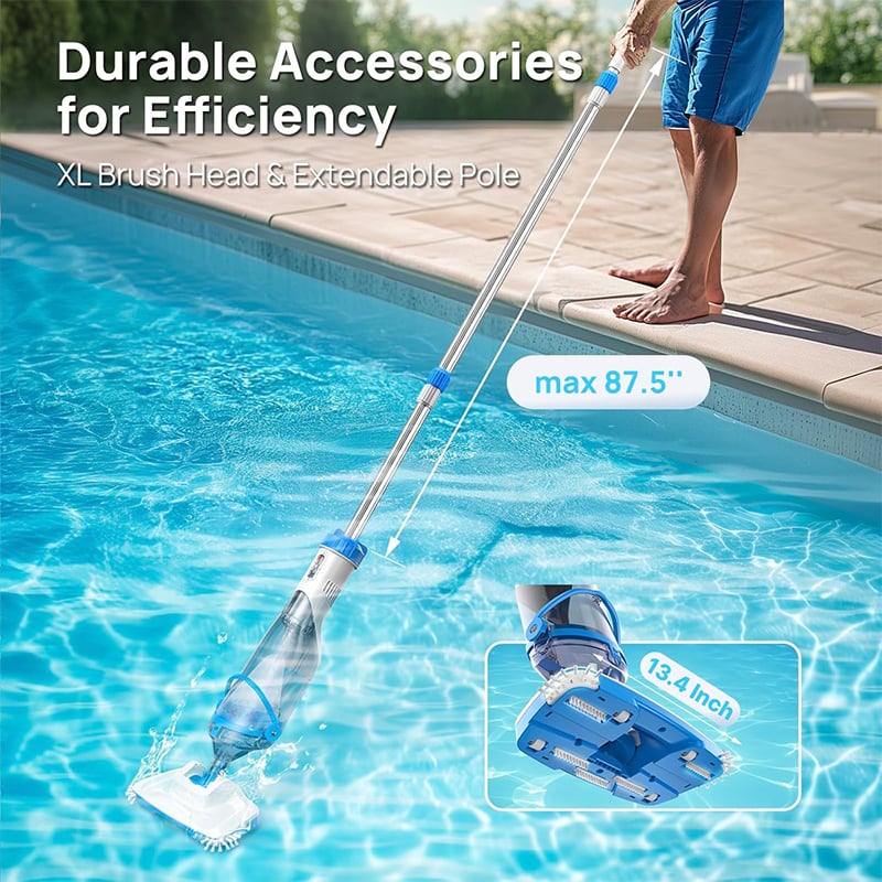 3-in-1 Cordless Rechargeable Powerful Motor Swimming Pool Vacuum Cleaner