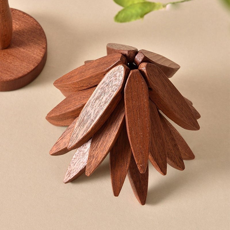 👍A tree Solid Wood Insulation Placemat