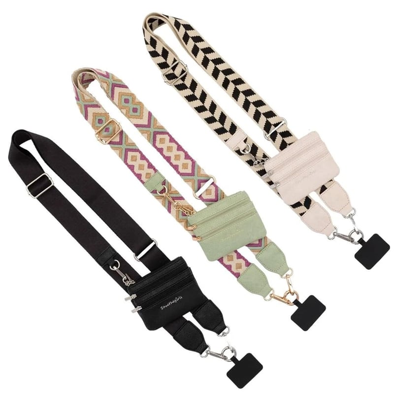 Phone Strap with Zippered Pouch