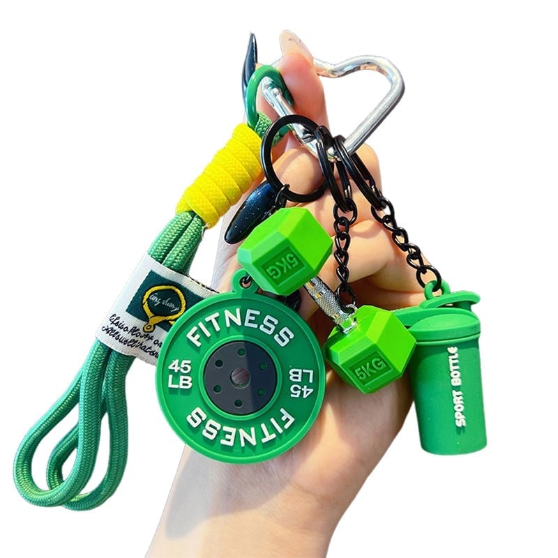 Creative Mini Gym Barbell Plate Keychain