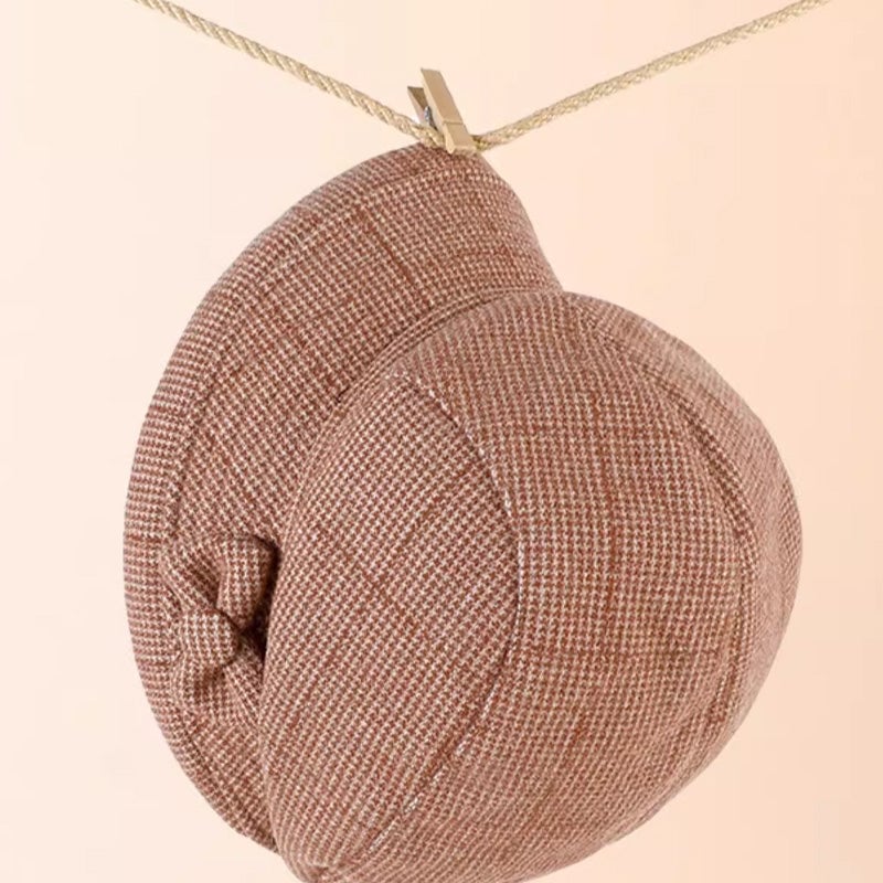 Women's Elegant Plaid Pattern Bow Decor Beret