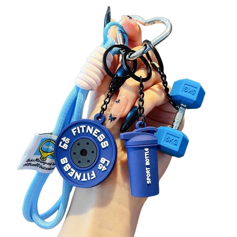 Creative Mini Gym Barbell Plate Keychain