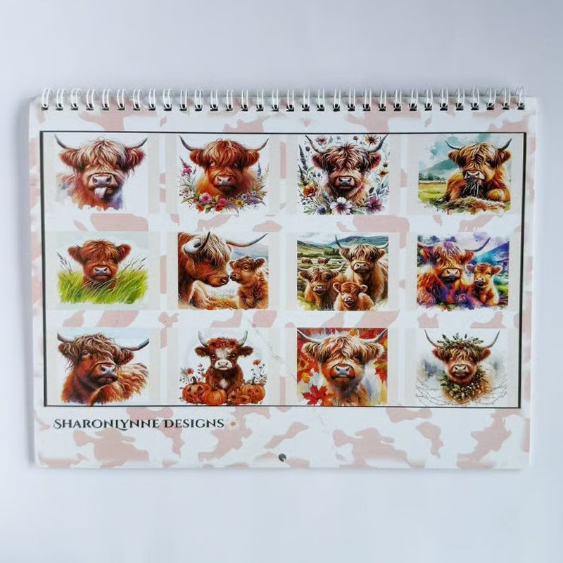 Highland Cow Calendar 2026
