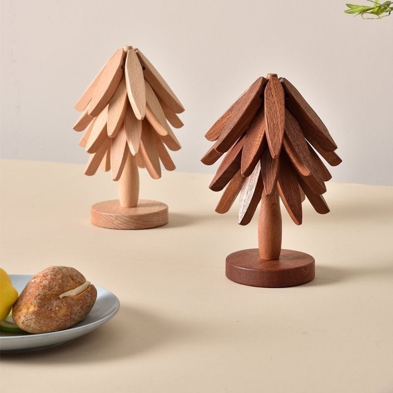 👍A tree Solid Wood Insulation Placemat