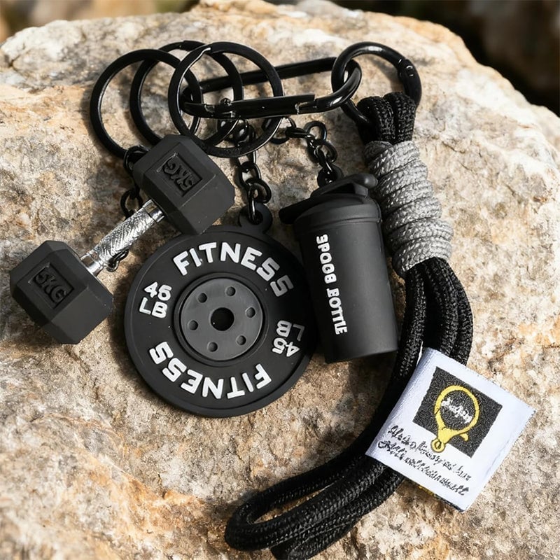 Creative Mini Gym Barbell Plate Keychain