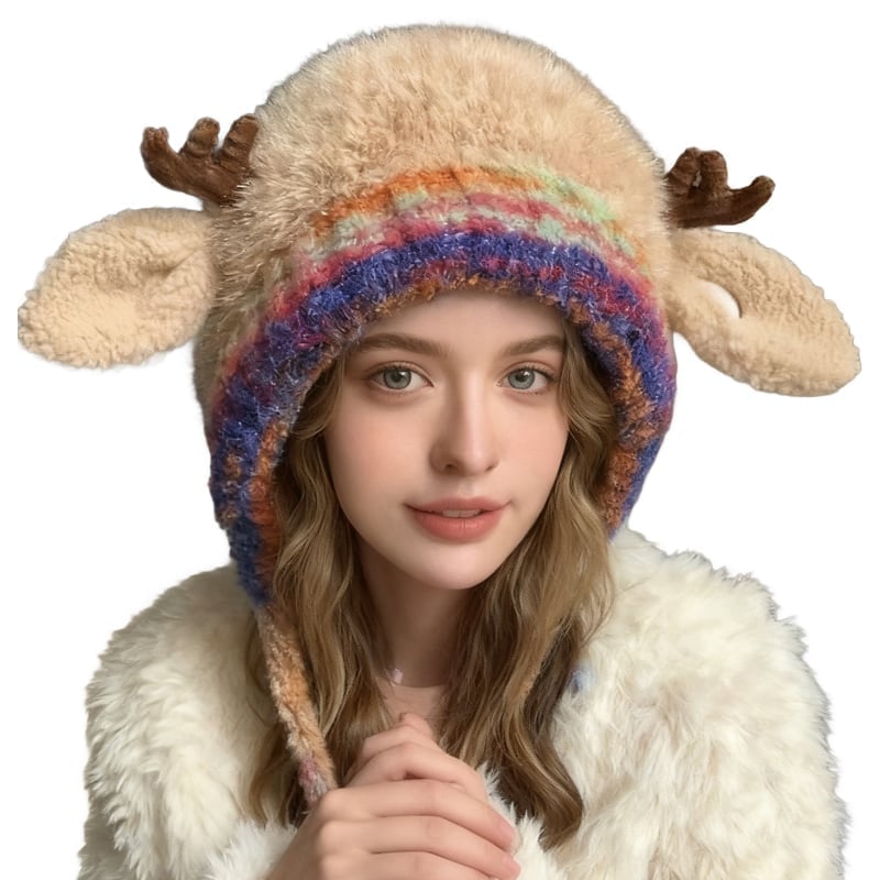Cute Christmas Antler Beanie Hat