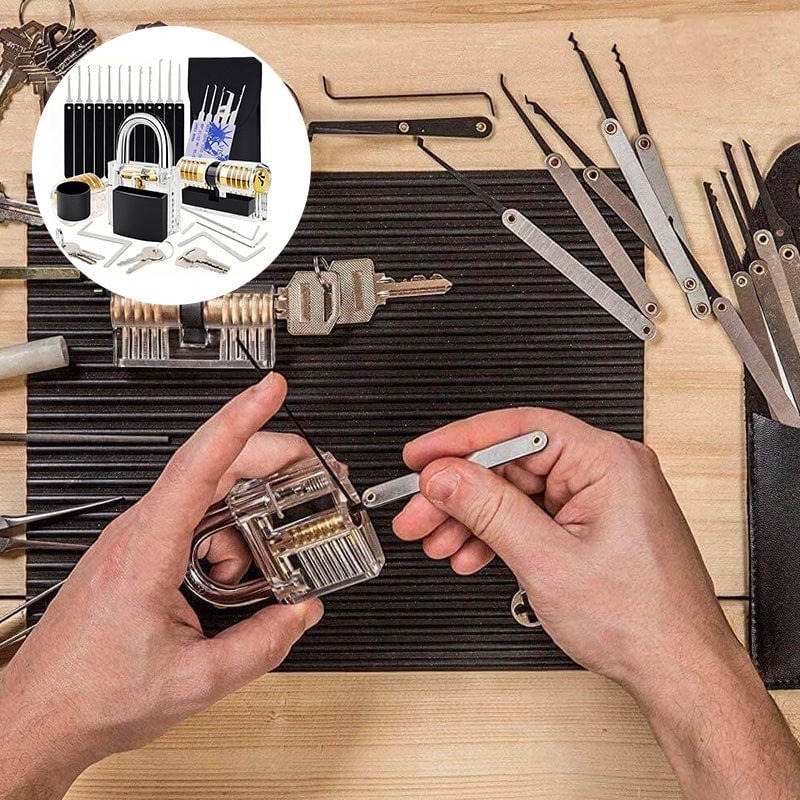 37-Piece Waterproof Lock Pick Set with Stainless Steel Keys