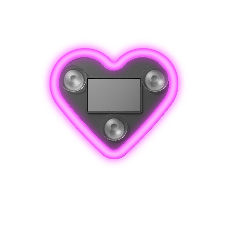 Solar-Powered Heart Neon Ambient Light for Car Rear Window