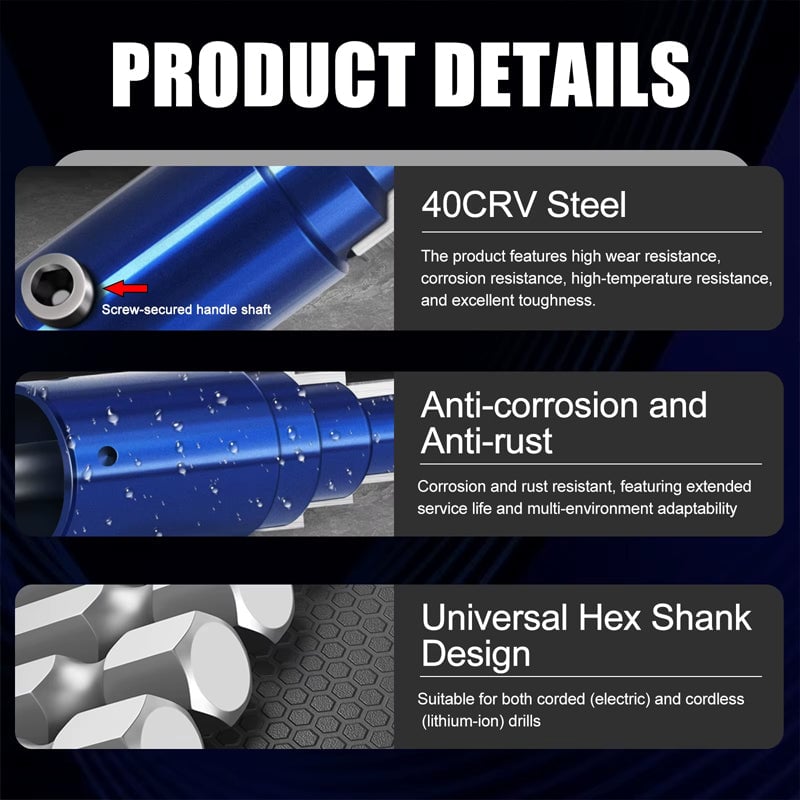 Universal Broken Tap Extractor for Faucet Angle Valves | High-Hardness Hex Shank Thread Remover (1/2", 3/4", 1")