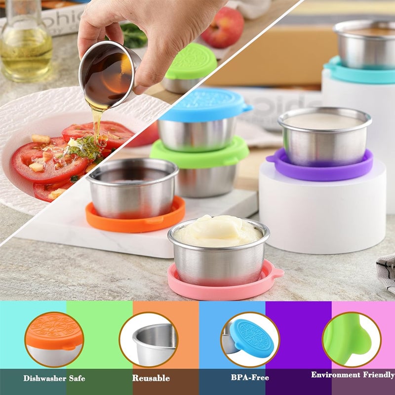 Stainless Steel Containers With Leakproof Silicone Lids