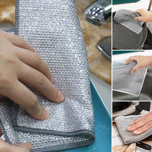 Multipurpose Wire Dishwashing Rags for Wet and Dry - 5 PCS