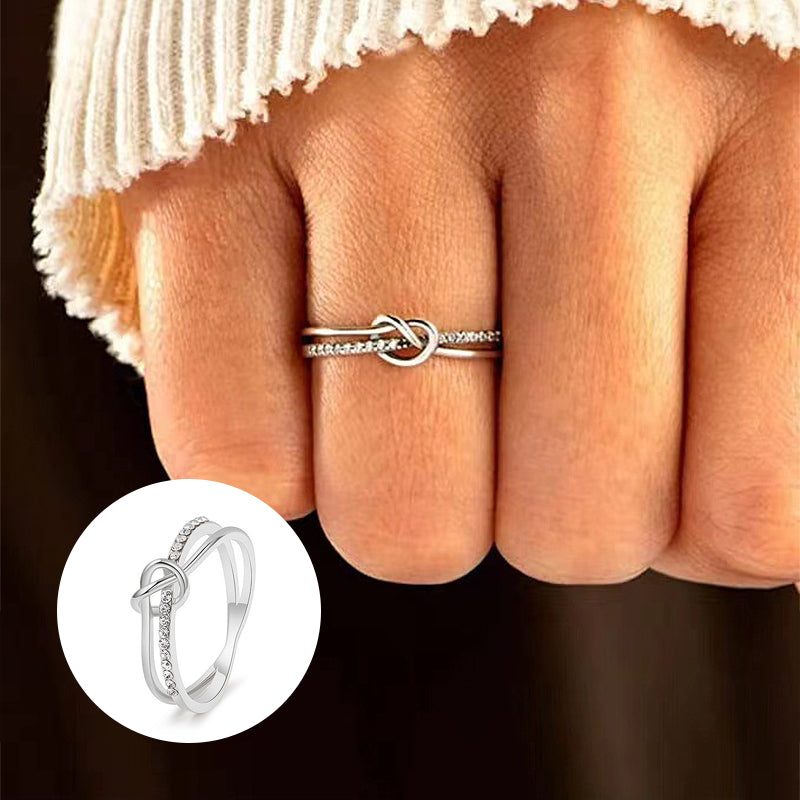 Mother & Daughter Bond Double Band Knot Ring