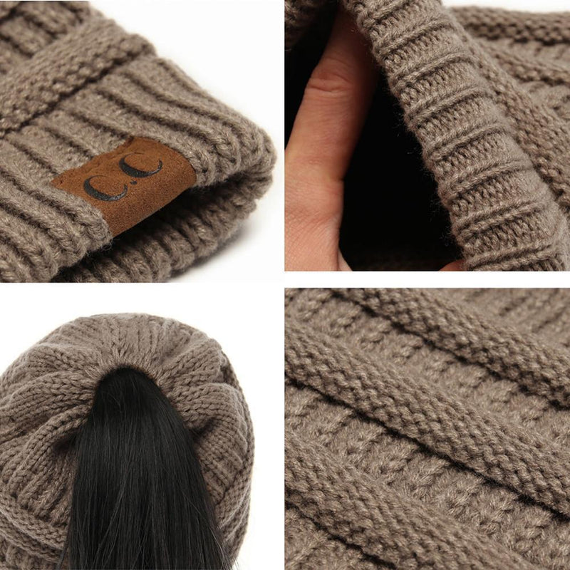 Soft Knit Ponytail Beanie Hat - mygeniusgift