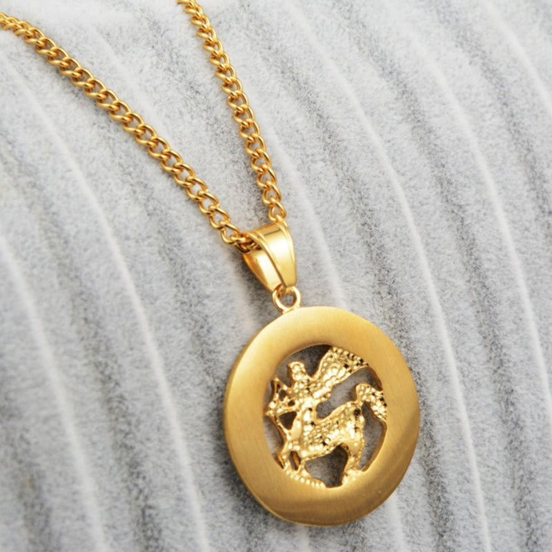 Constellation Round Coin Necklace