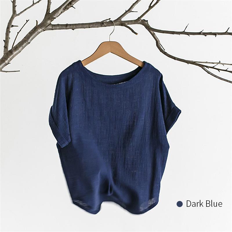Bamboo & Cotton O-neck Solid Color T-shirt