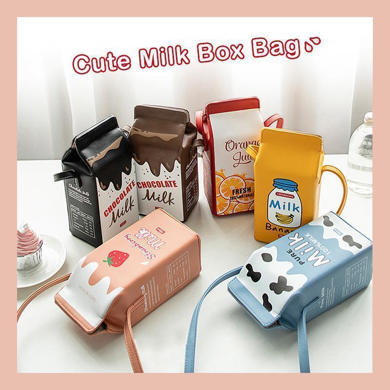 Merryferris™ Cute Milk Box Crossbody Bag / Casual Phone Purse