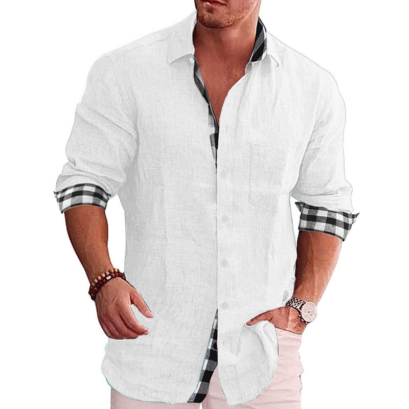 Gentleman Paneled Casual Buttons Pocket Shirt