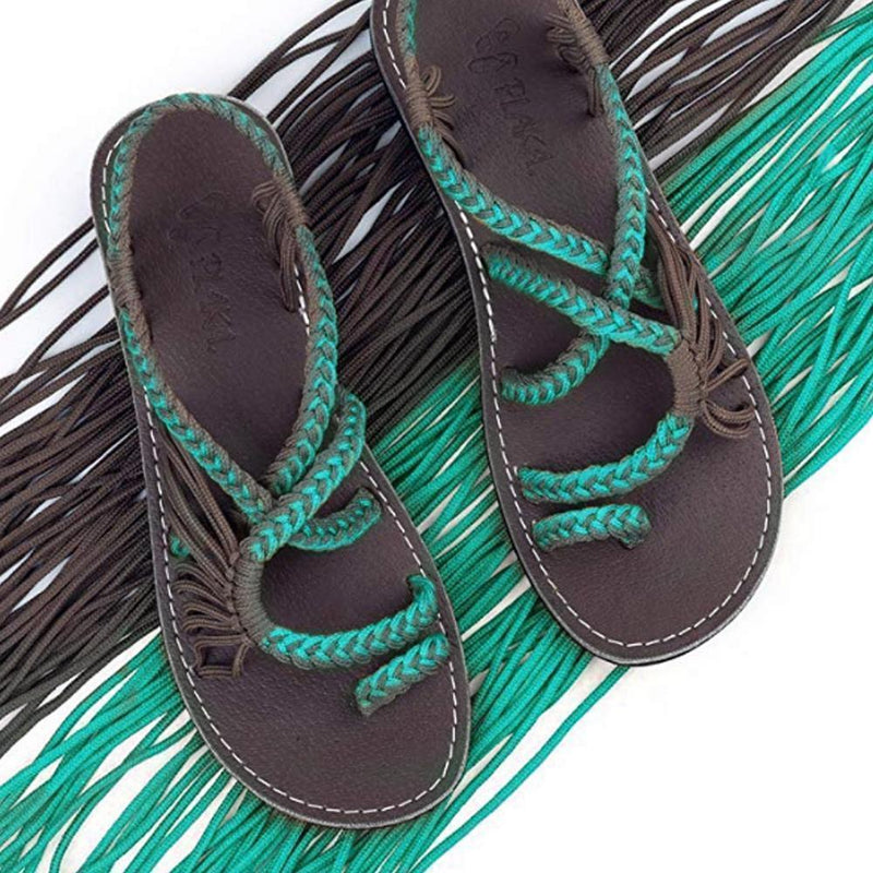 Palm Leaf Flat Sandals for Women, 1 Pair