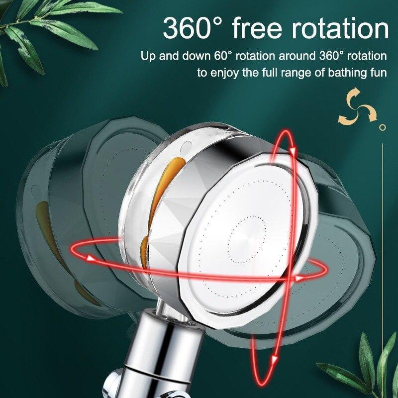 Water-saving 360 ° rotatable high pressure shower