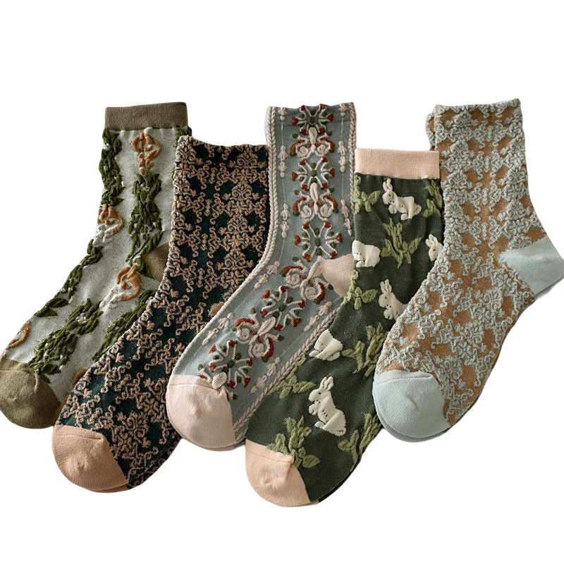 Women's Floral Cotton Socks